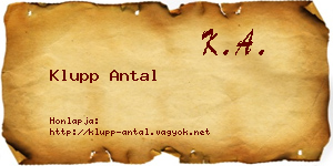 Klupp Antal névjegykártya