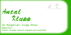 antal klupp business card